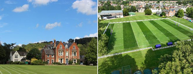 Blick auf die Gebäude und die Sportanlagen des Campus in Wycliffe, wo unsere Sprachreisen für Schüler stattfinden